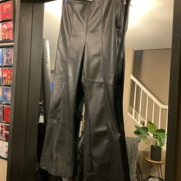 (Lori) Zara Black Faux Leather-Style Trousers - Picture 2 of 10